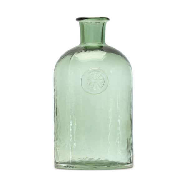 9 in. Green Glass Bud Decorative Vase