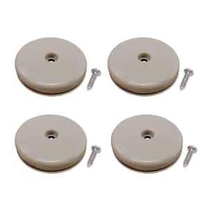 1-1/2 in. Beige Plastic Round Self-Adhesive Furniture Glides for Floor Protection (4-Pack)