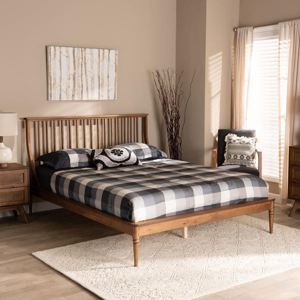 Baxton Studio Abel Walnut Brown Queen Platform Bed 192 11499 HD