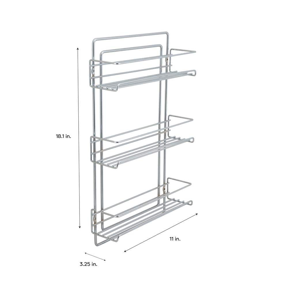 Chrome 3-Tier Wall-Mounted Spice Rack