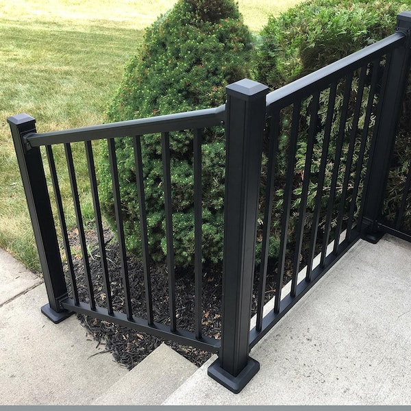 Weatherables Stanford 36 in. H x 96 in. W Textured Black Aluminum Railing Kit