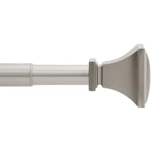 72 in. - 144 in. Telescoping 1 in. Single Curtain Rod Kit in Brushed Nickel with Urn Square Finials