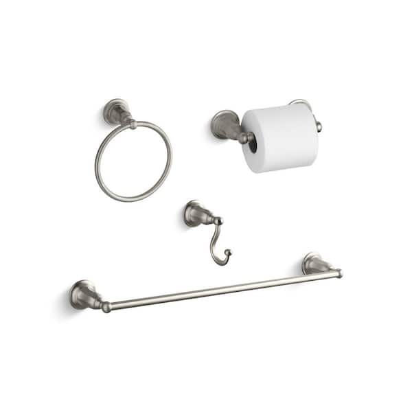 KOHLER Kelston 4-Piece Bath Hardware Set in Vibrant Brushed Nickel