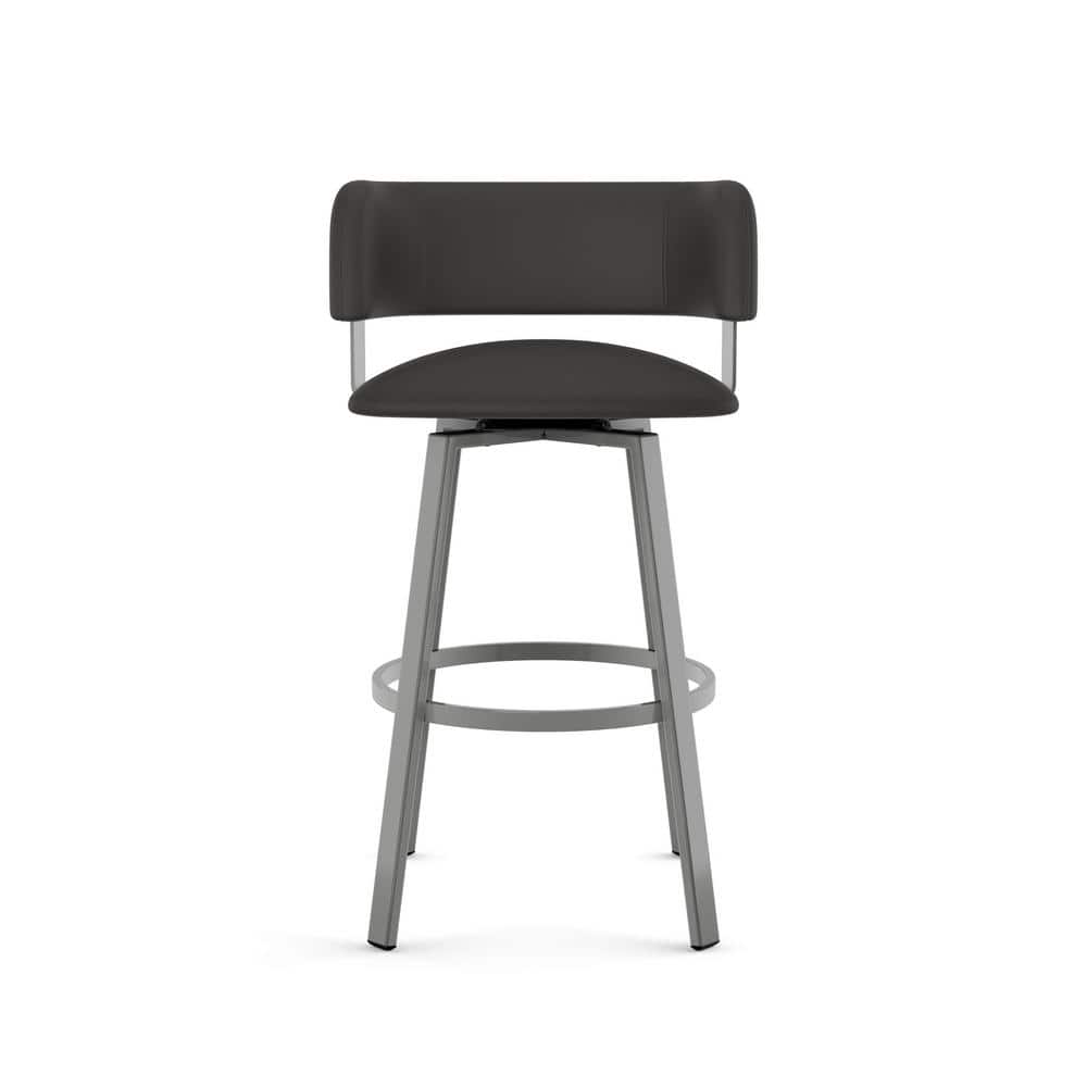 Matte Charcoal Black Adjustable Swivel Bar Stool