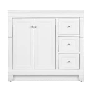 Naples 36 in. W Bath Vanity Cabinet Only in White with Right Hand Drawers