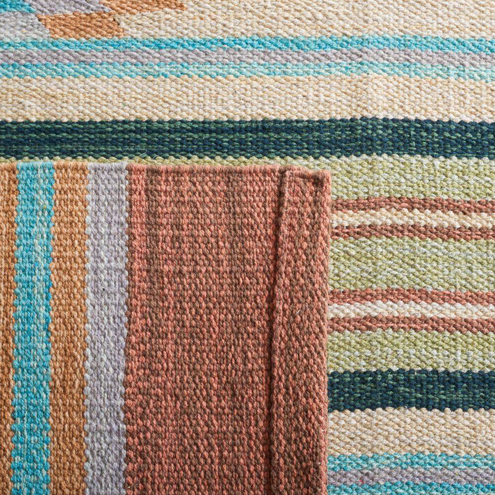 Handmade Brown and Ivory Geometric Cotton 8' x 10' Rug