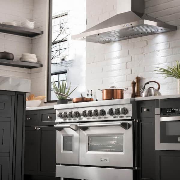 48 in. 7 Burner Double Oven Dual Fuel Range with Brass Burners in Stainless Steel