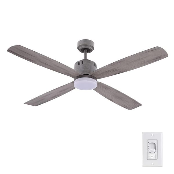 Home Decorators Collection Kitteridge 52 in. LED Indoor Greywood Ceiling Fan with Light Kit