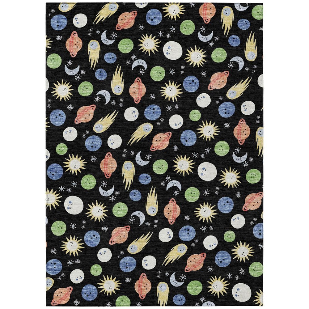 Chantille Machine Washable Indoor/Outdoor Abstract ACN2581 Black 8 ft. x 10 ft. Area Rug price history on PriceWatchPro