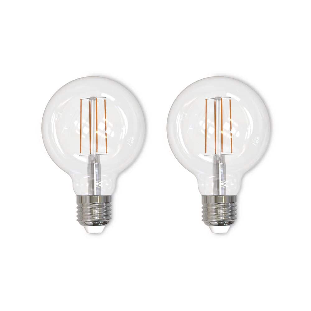 60-Watt Equivalent G25 Clear Dimmable Edison LED Light Bulb Soft White (2-P