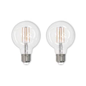 60-Watt Equivalent G25 Clear Dimmable Edison LED Light Bulb Soft White (2-Pack)