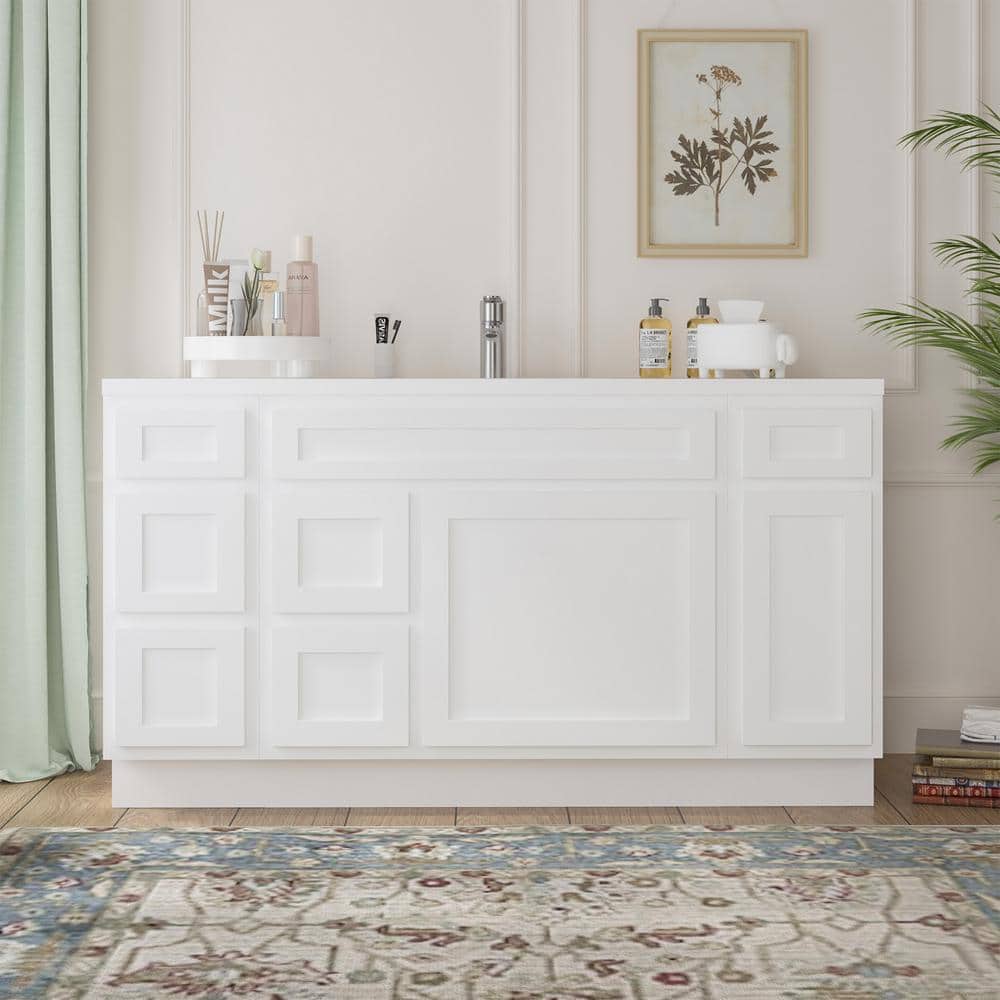 60 in. W x 21 in. D x 32.5 in. H Bath Vanity Cabinet without Top in White (Unassembled) price history on PriceWatchPro