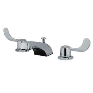Vista 2-Handle 8 in. Widespread Bathroom Faucets with Plastic Pop-Up in Polished Chrome