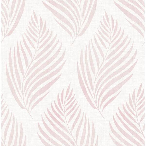 Brewster Patrice Pink Linen Leaf Paper Strippable Wallpaper (Covers 56.4 sq. ft.)