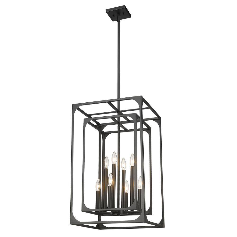 Easton Matte Black 8-Light Steel Chandelier