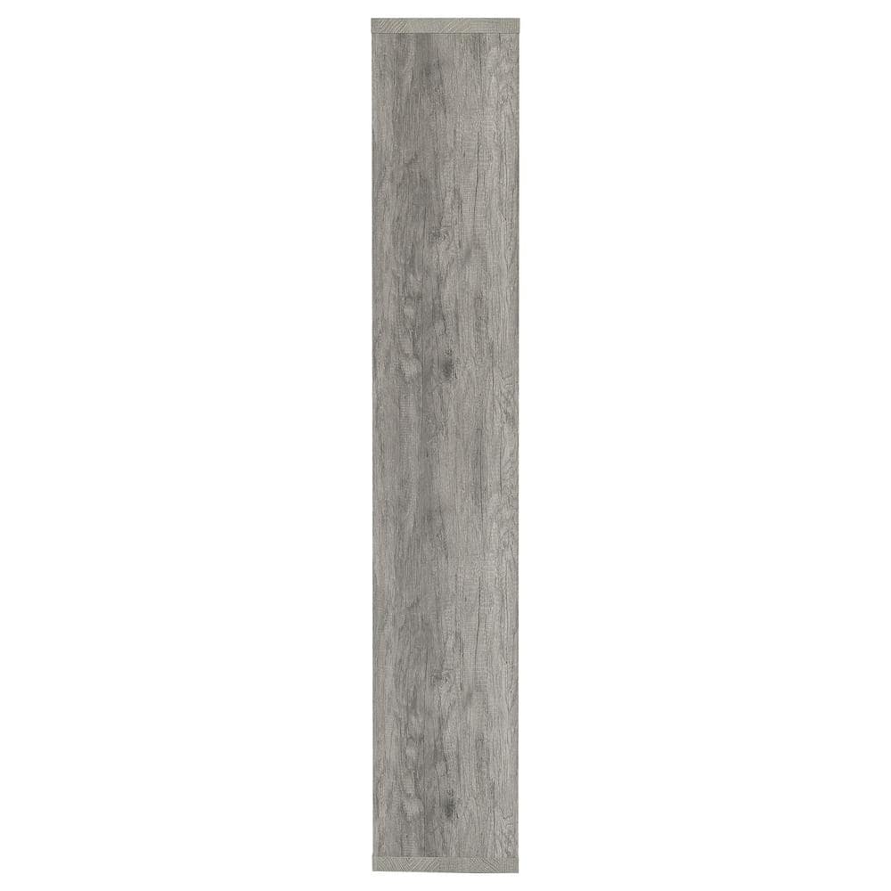 Transitional Driftwood Gray 70.75" Wooden Cube Bookcase