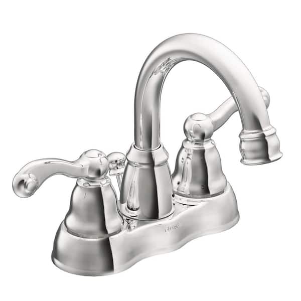 Traditional 4 in. Centerset 2-Handle Bathroom Sink Faucet with Valve Included in Chrome