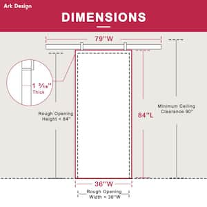 36 in. x 84 in. White Paneled H Style White Primed MDF Sliding Barn Door with Hardware Kit and Soft Close