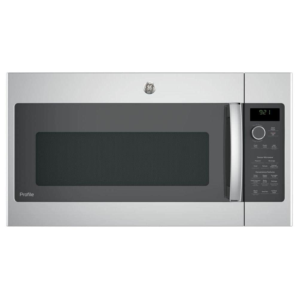 GE Profile Profile 2.1 cu. ft. Over the Range Microwave with Sensor Cooking in Stainless Steel, Silver
