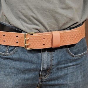 Large Heavy Duty Embossed Leather Tool Belt
