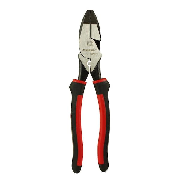 Southwire 9 in. Hi-Leverage Side Cutting Pliers with Crimp-Tape Puller