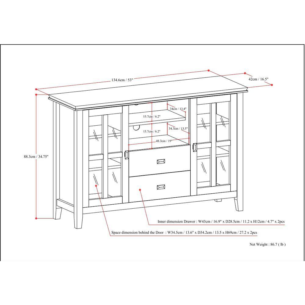 Farmhouse Grey Tall TV Media Stand with Tempered Glass Top
