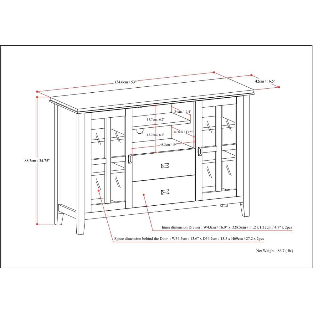 Farmhouse Grey Tall TV Media Stand with Tempered Glass Top
