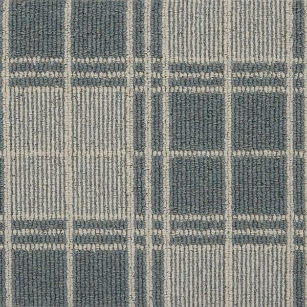 6 in. x 6 in. Pattern Carpet Sample - Checkerboard - Color Ivory/Coast