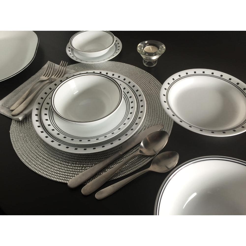 Terracotta Dreams Multicolor Floral Glass Dinnerware Set, Service for 4