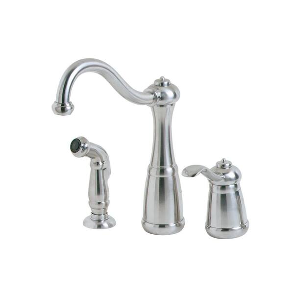 Pfister Marielle Single-Handle Standard Kitchen Faucet with Side Spray in Stainless Steel
