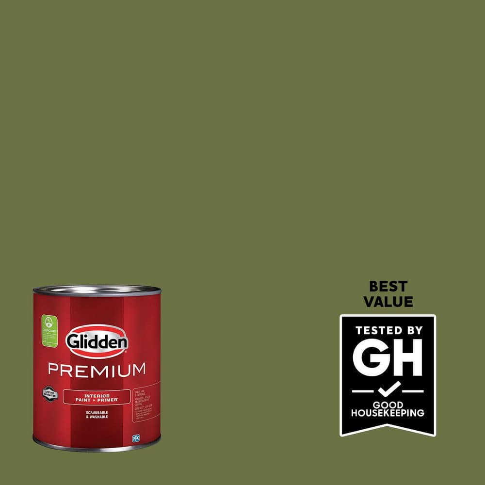 Glidden Premium 1 qt. PPG1122-7 Oakmoss Satin Interior Paint