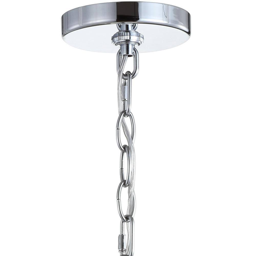 Nora 9.75" Chrome Polished LED Mini Drum Pendant with Clear Glass