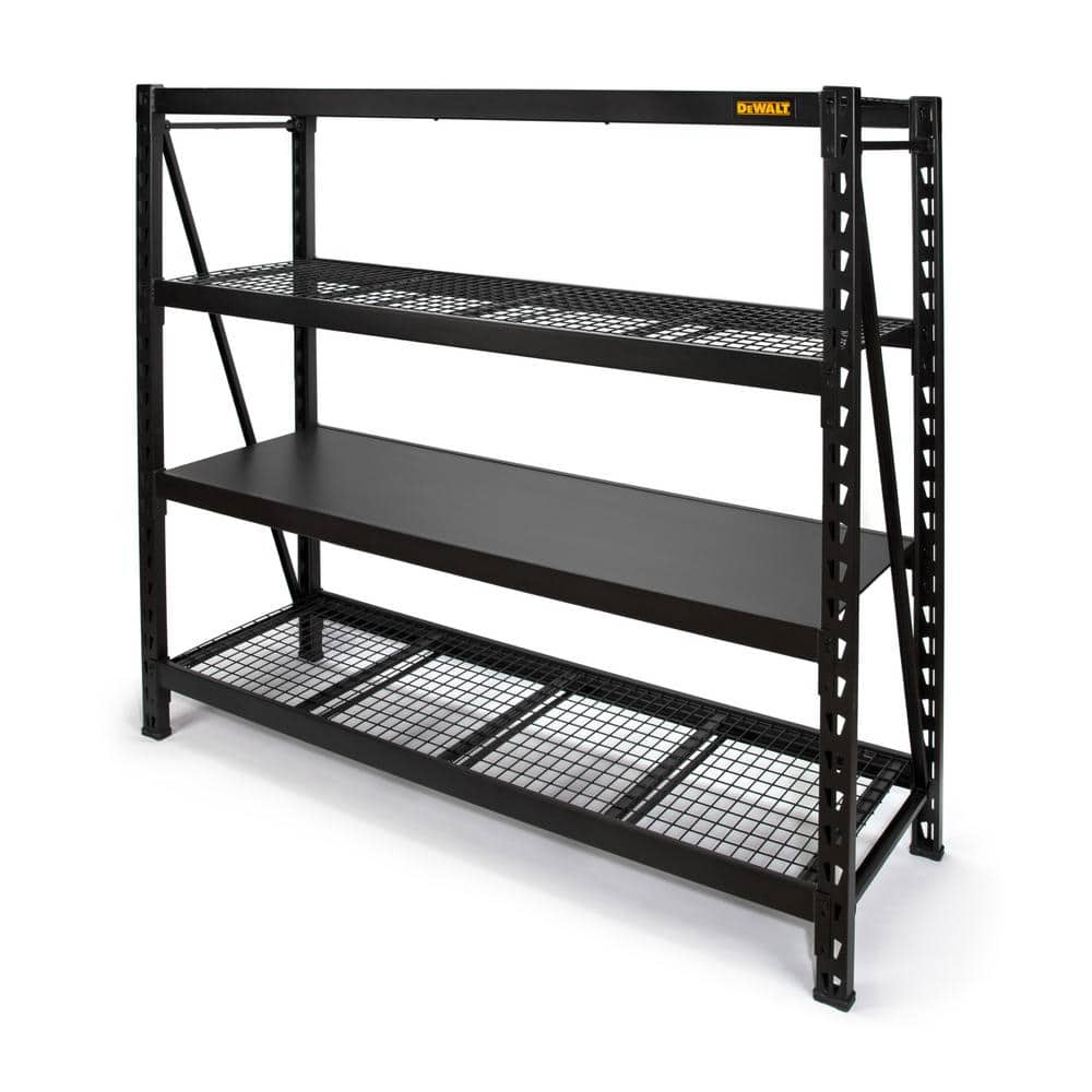 DEWALT Black 4Tier Steel Garage Storage Shelving Unit (77 in. W x 72 in. H x 24 in. D