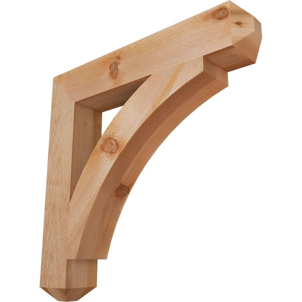 Ekena Millwork 6 in. x 36 in. x 36 in. Western Red Cedar Thorton Craftsman Rough Sawn Bracket