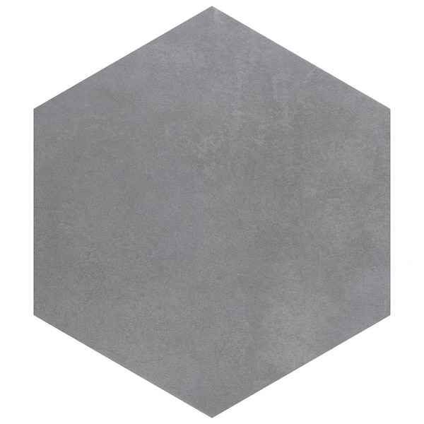 Merola Tile Industrial Hex Silver 8-1/2 in. x 9-7/8 in. Porcelain Floor and Wall Tile (4.05 sq. ft./Case)