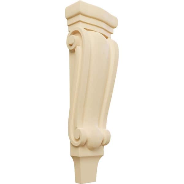 Ekena Millwork 2-3/8 in. x 5-1/8 in. x 15-1/2 in. Unfinished Wood Maple Medium Traditional Pilaster Corbel