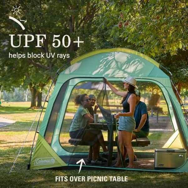 Coleman Skyshade 10 x 10 Screen Dome Canopy Tent, Moss/Yellow