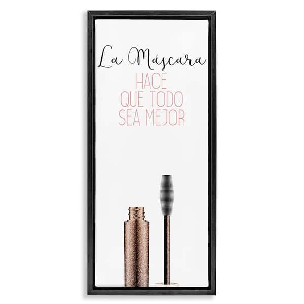 Stupell Industries Makeup Makes Better by Kim Allen Black Floater Frame Typography Graphic Art Print 25 in. x 11 in.