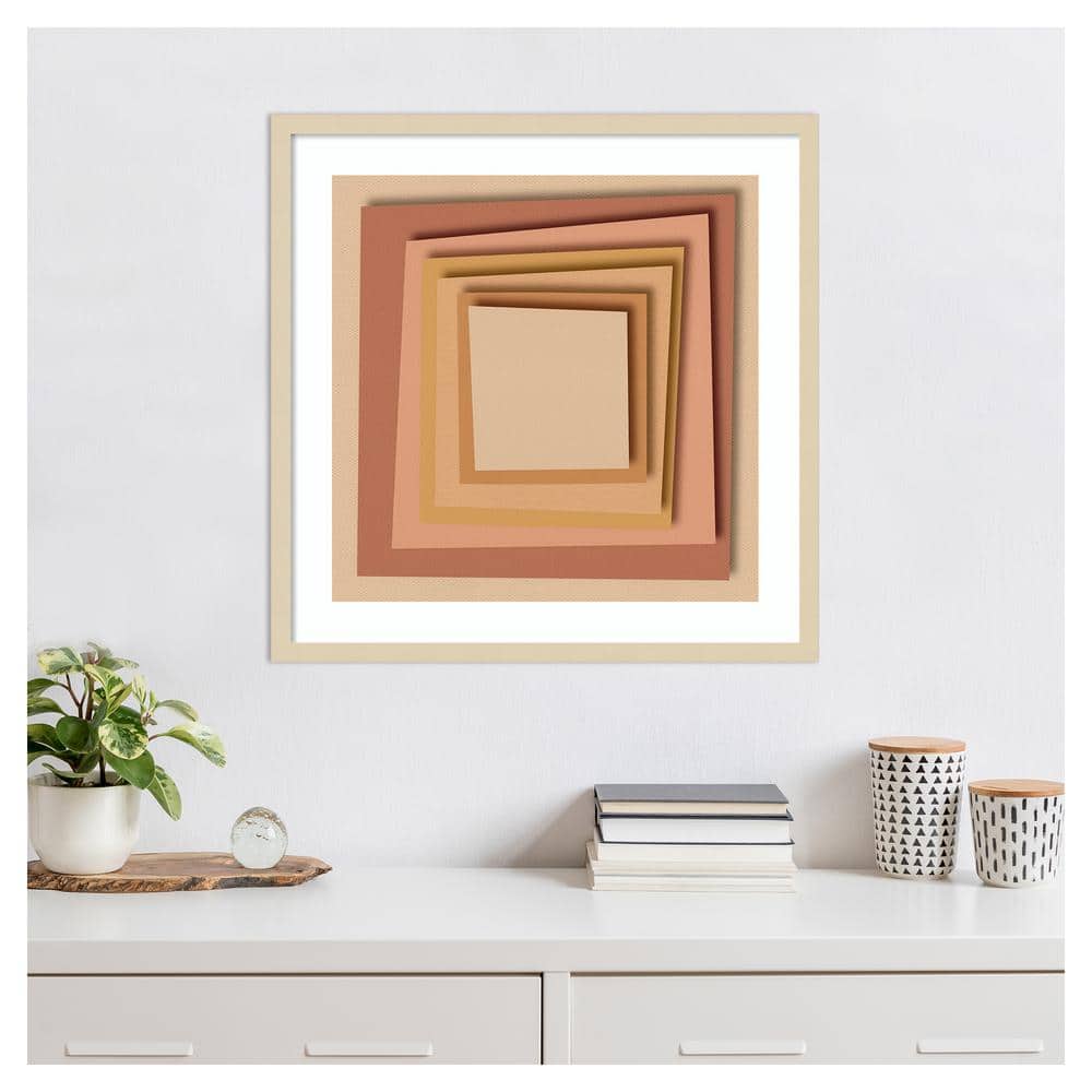 Svelte Natural Abstract Geometric Framed Wall Art Print