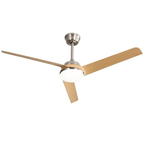 PUDO 52 in. Integrated LED Contemporary Indoor Natural Ceiling Fan 