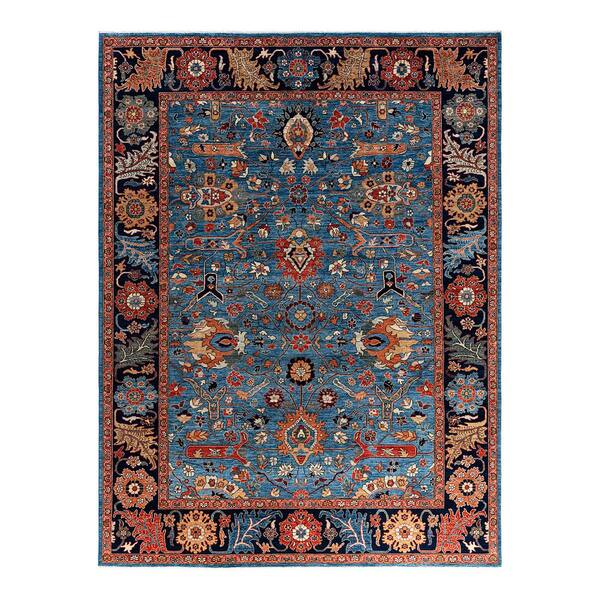 Solo Rugs Serapi Light Blue 9 ft. x 12 ft. Tribal Wool Indoor Area Rug