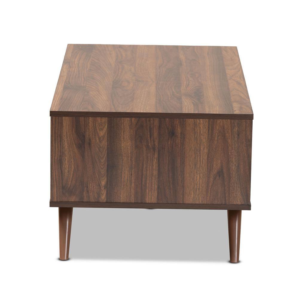 Naoki Two-Tone Grey and Walnut Wood Coffee Table with Storage