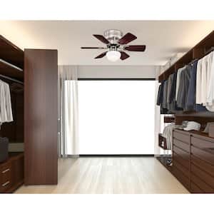 Petite 30 in. LED Brushed Nickel Ceiling Fan with Light Kit
