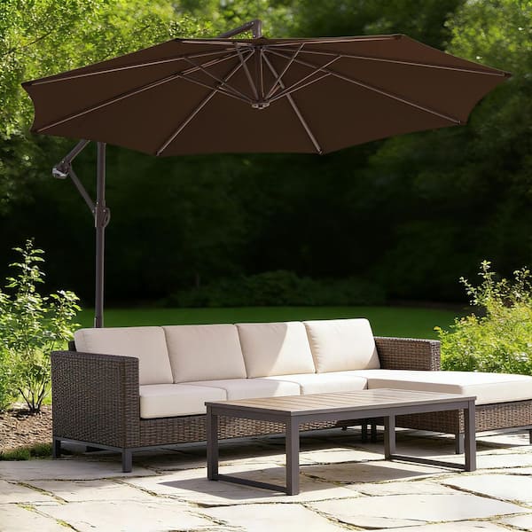 commercial cantilever patio umbrellas 15x15x8 Cantilever Single Column Umbrella w/Glide Elbows Surface Mount