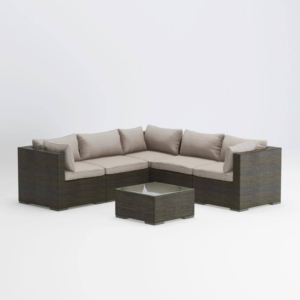 Balkene Home Sino Wicker Patio Sectional Sofa