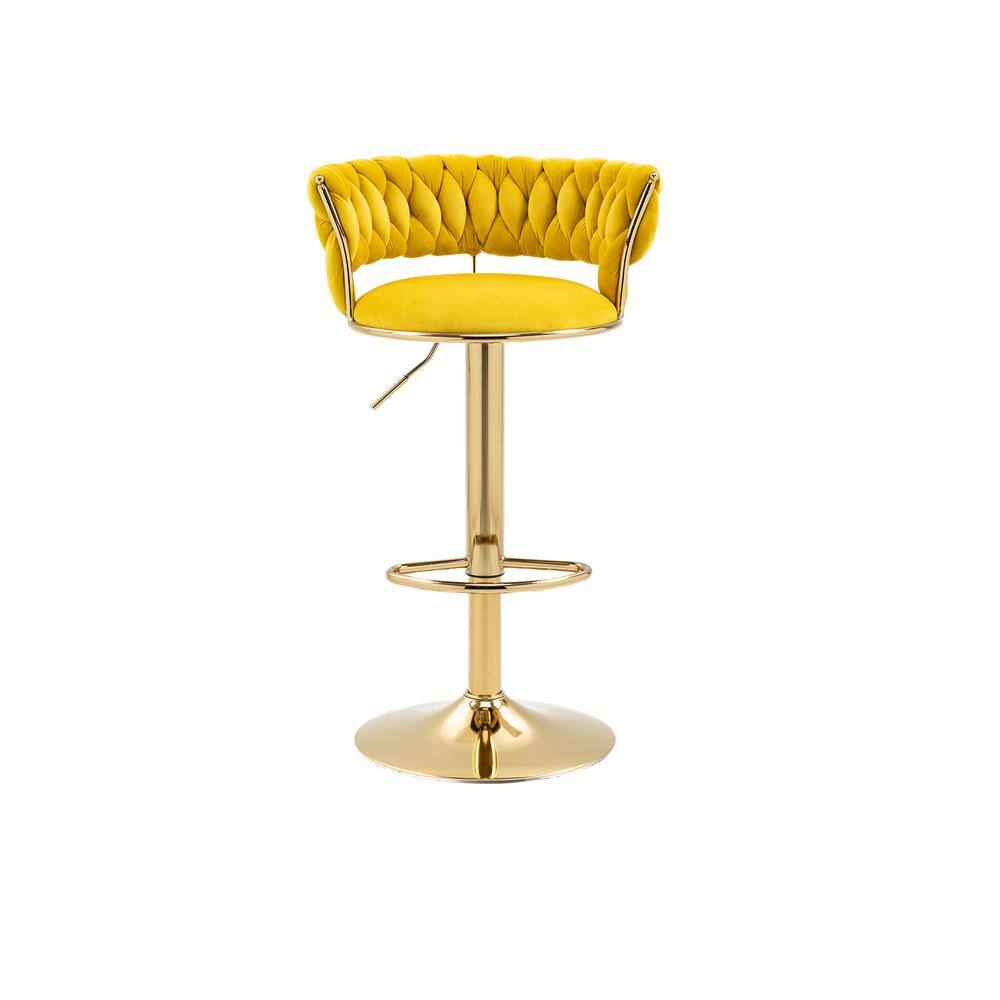 HOMEFUN 37.8 in. Swivel Adjustable Height Metal Frame Cushioned Bar