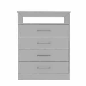Jordan 4-Drawer White Chest of Drawers 43.2 in. H x 31.4 in. W x 14.7 in. D
