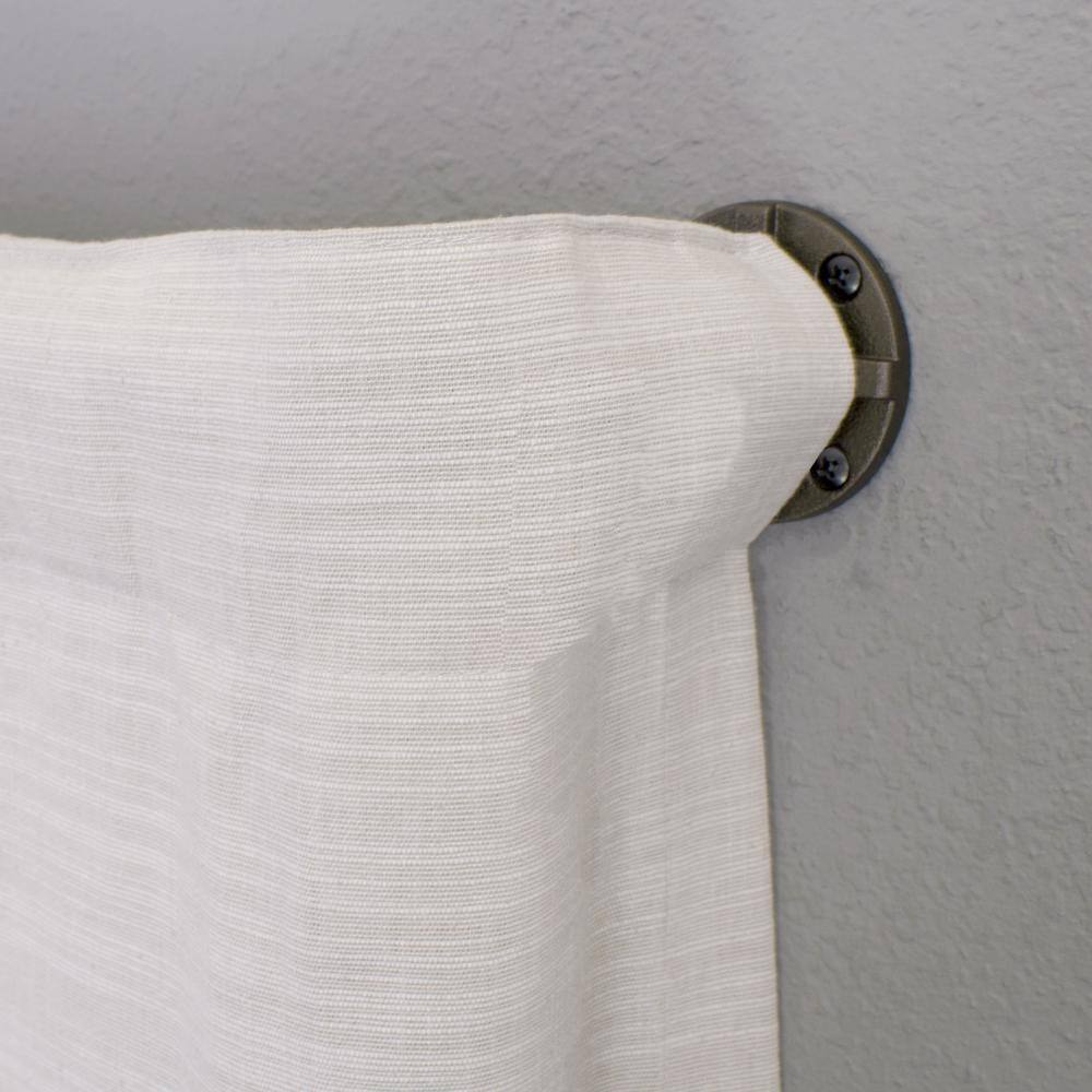 Adjustable Dark Bronze Industrial Curtain Rod with Finials 18-36"