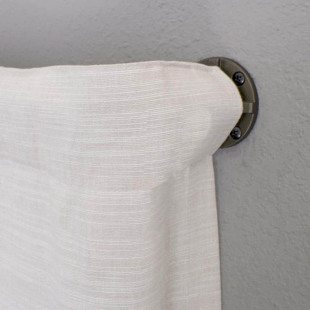 Industrial Dark Bronze Adjustable Curtain Rod Set 72-144"