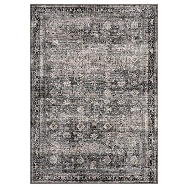5 ft. x 7 ft. Green Camel Large Size Interior Decoration Distressed Floral Ultra-thin Foldable bedroom kitchen Area Rug